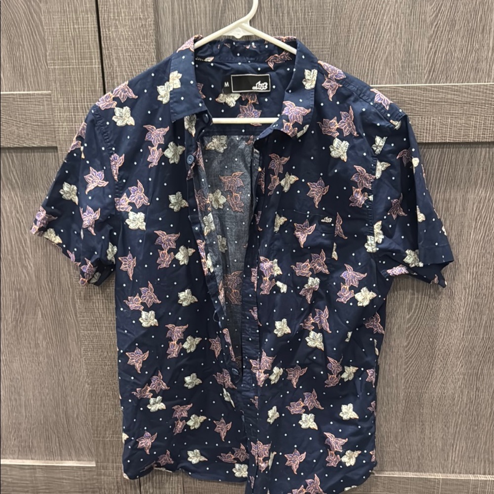 Men's Navy Floral Short Sleeve Shirt